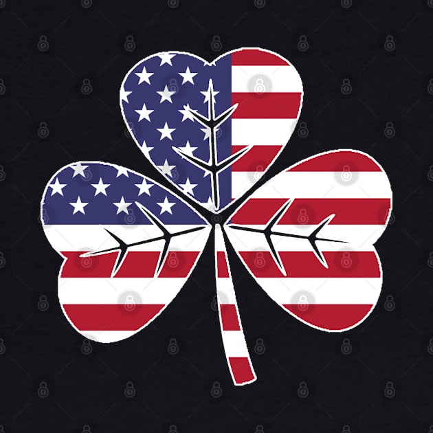 Irish American Pride - Shamrock with American Flag (stars and stripes) by CottonGarb